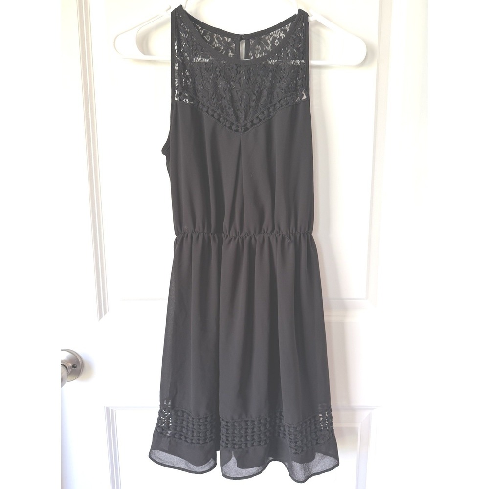 Black Lace Dress IZ Byer XS X-Small Mini Goth Whimsigoth Dark‎ Party Sleeveless